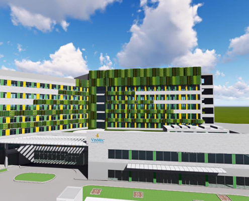 thiet ke tuong cay xanh vinmec