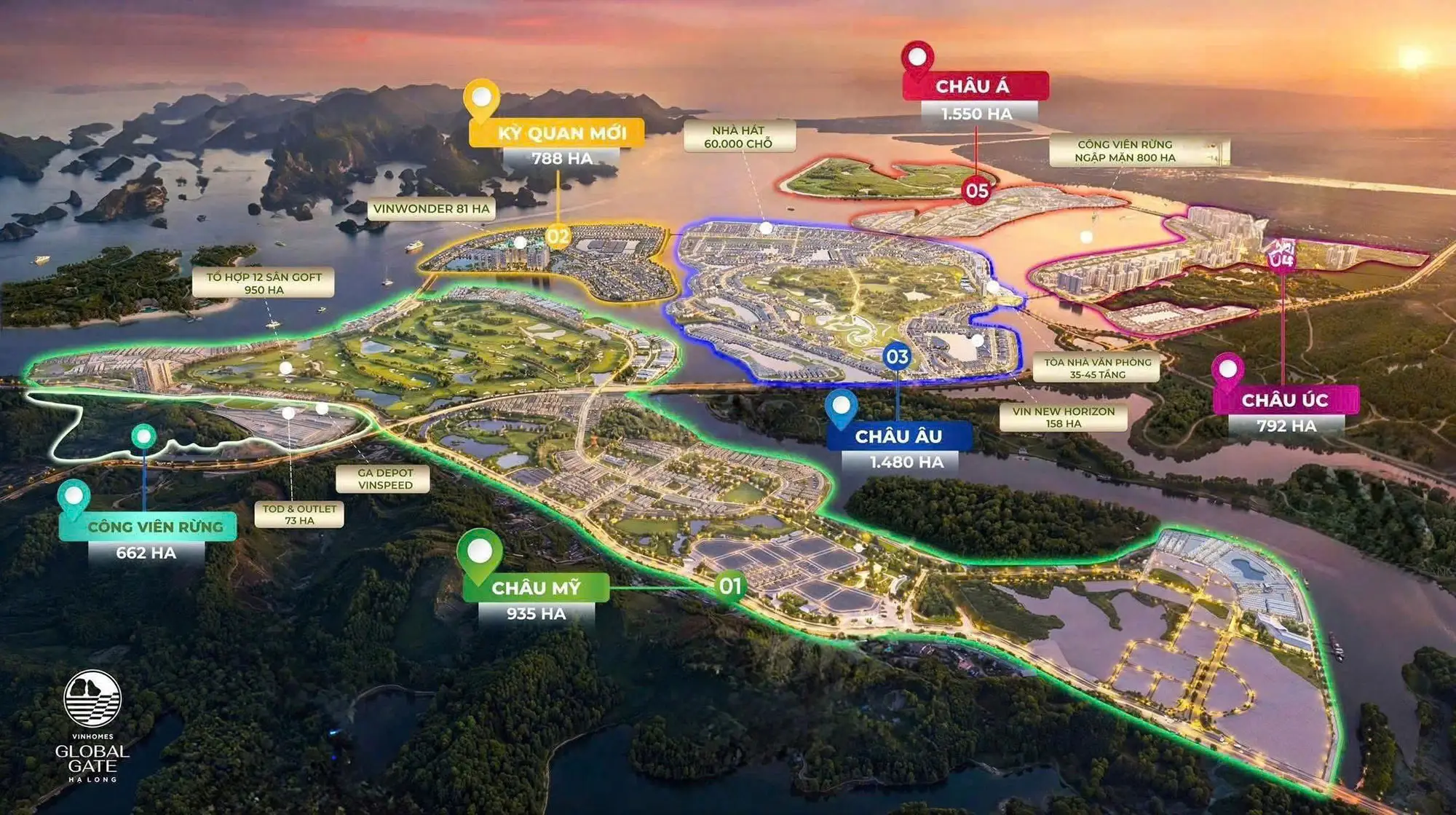 Vi tri cac tien ich noi bat tai Vinhomes Ha Long Xanh